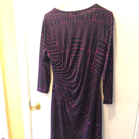 CALVIN KLEIN Black and Purple Dress Size 10 - Picture 4 of 7